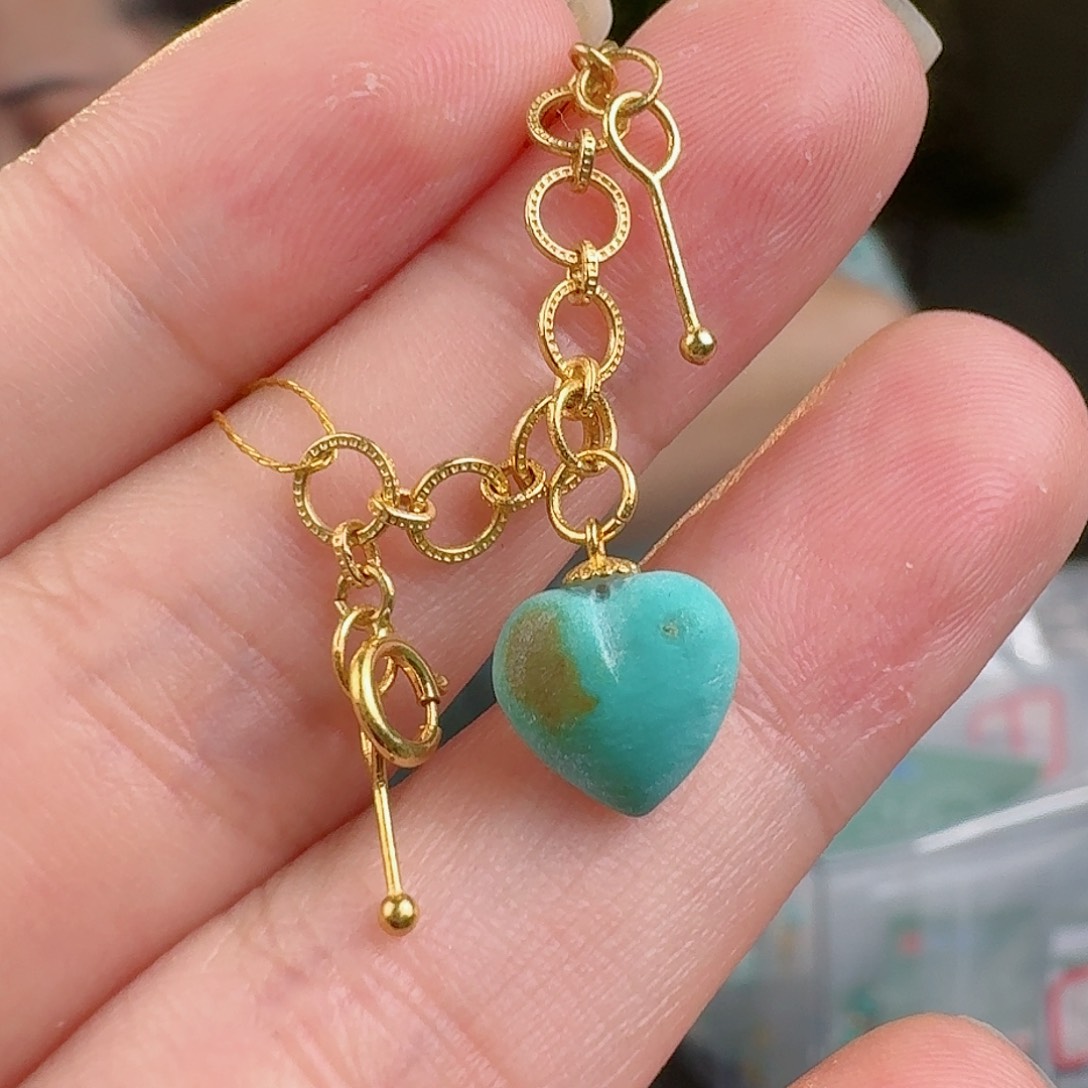 绿松石珠宝奇石18K金镶嵌