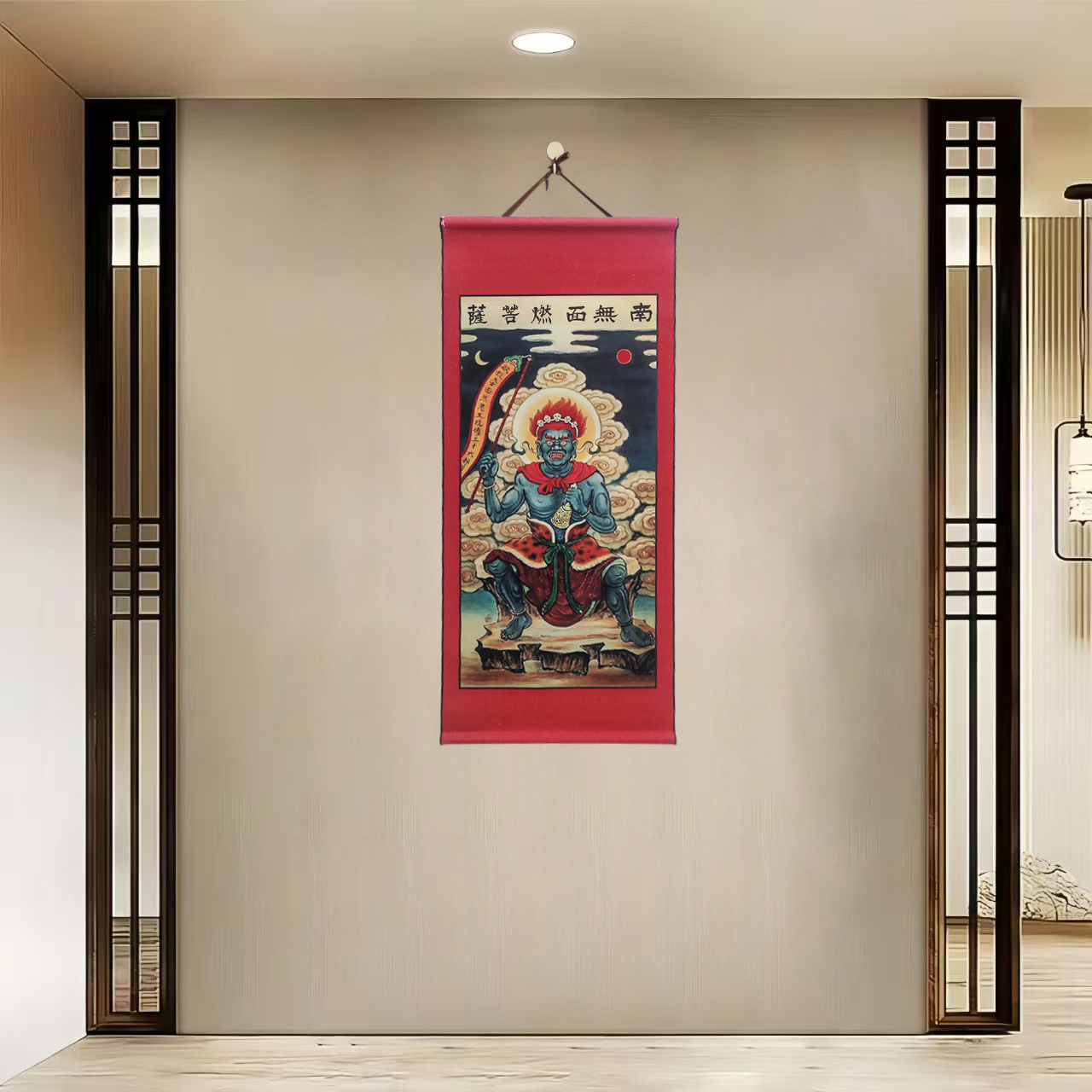 {40-798面燃大士}净尺寸40x85cm现代简约挂轴装饰画办公室家居装