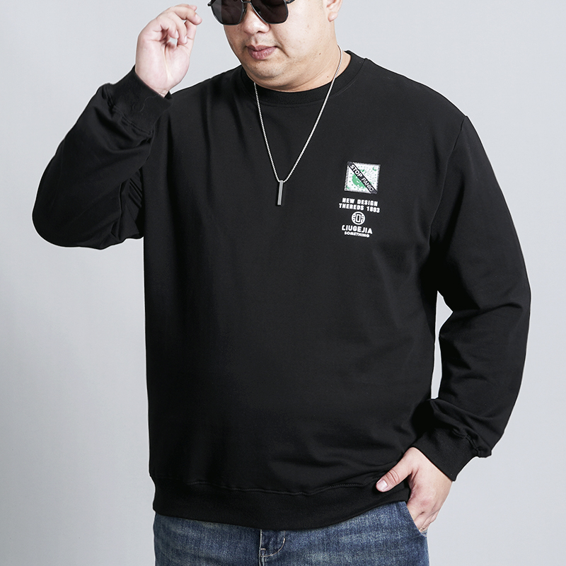 LIUGEJIA/六个加男士时尚潮牌大码四款简约印花长袖卫衣 DT52117