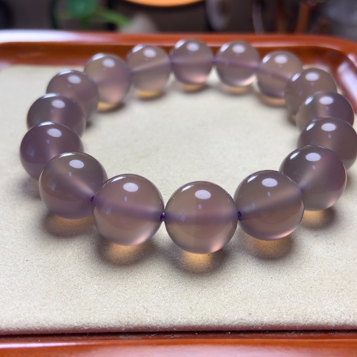 玛瑙/玉髓手串未镶嵌高冰 帝王紫