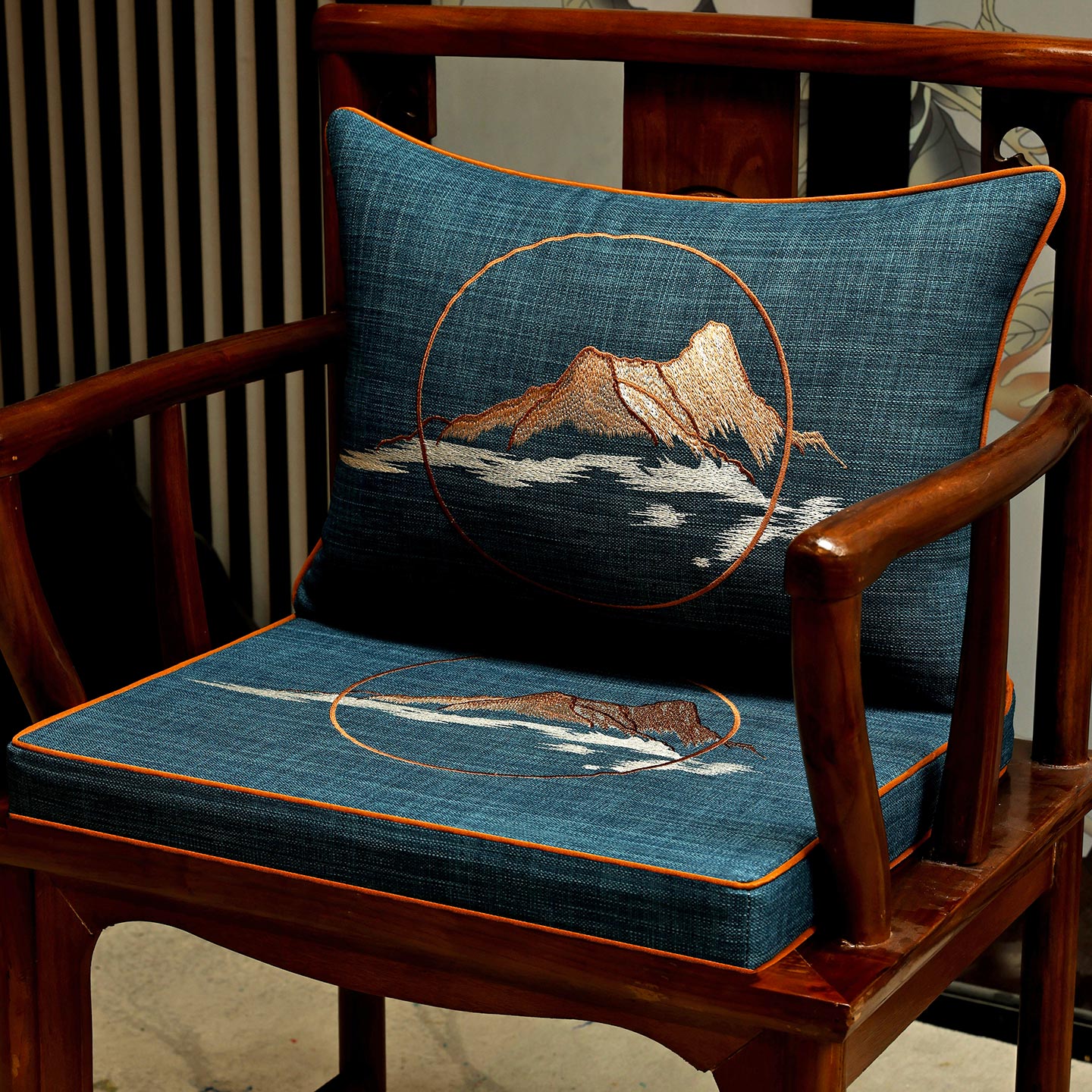 中式椅垫坐垫红木沙发椅子垫实木餐椅圈椅太师椅座垫餐椅垫凳子垫