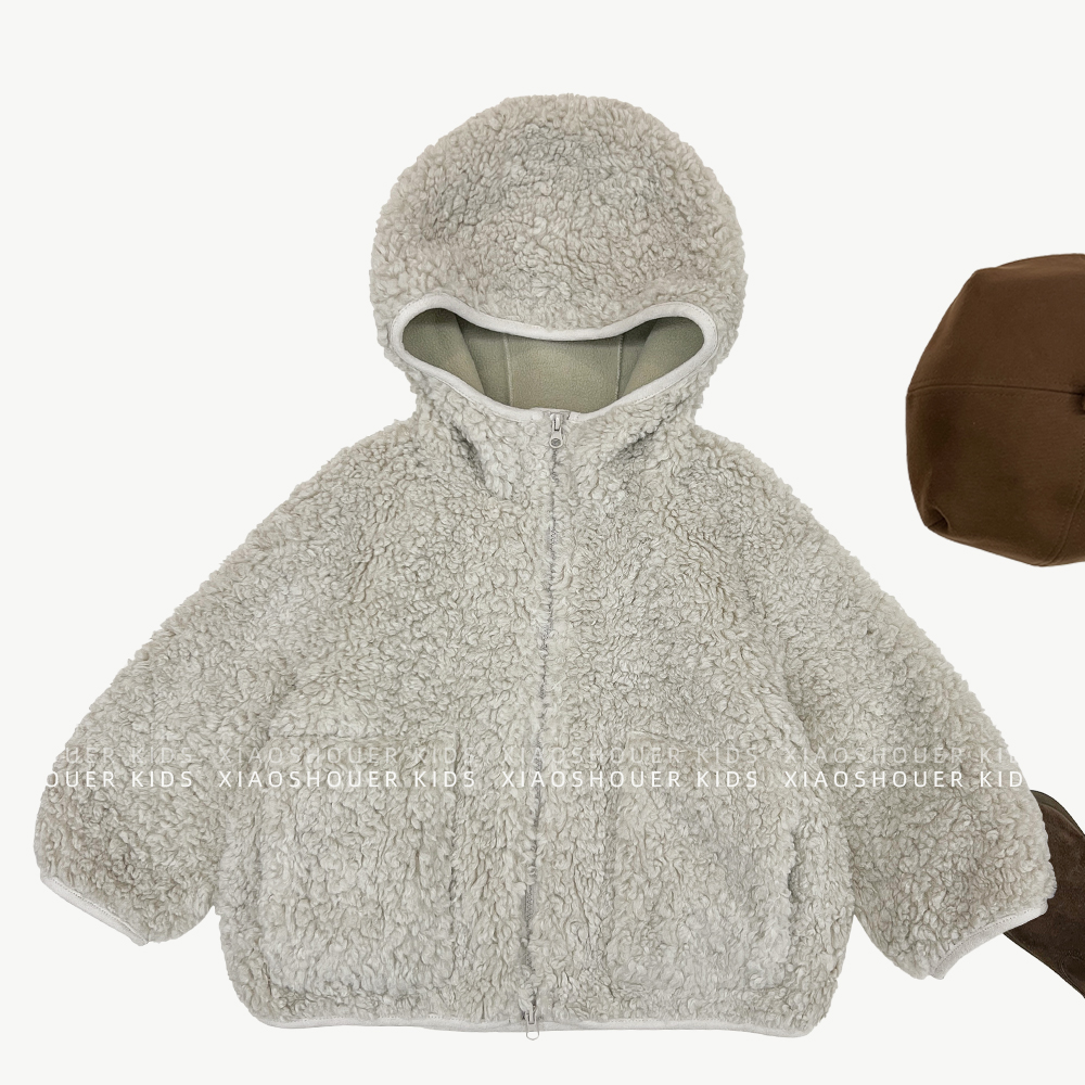 【现货】25冬季男女童时尚加厚保暖毛毛衣外套HBB8686