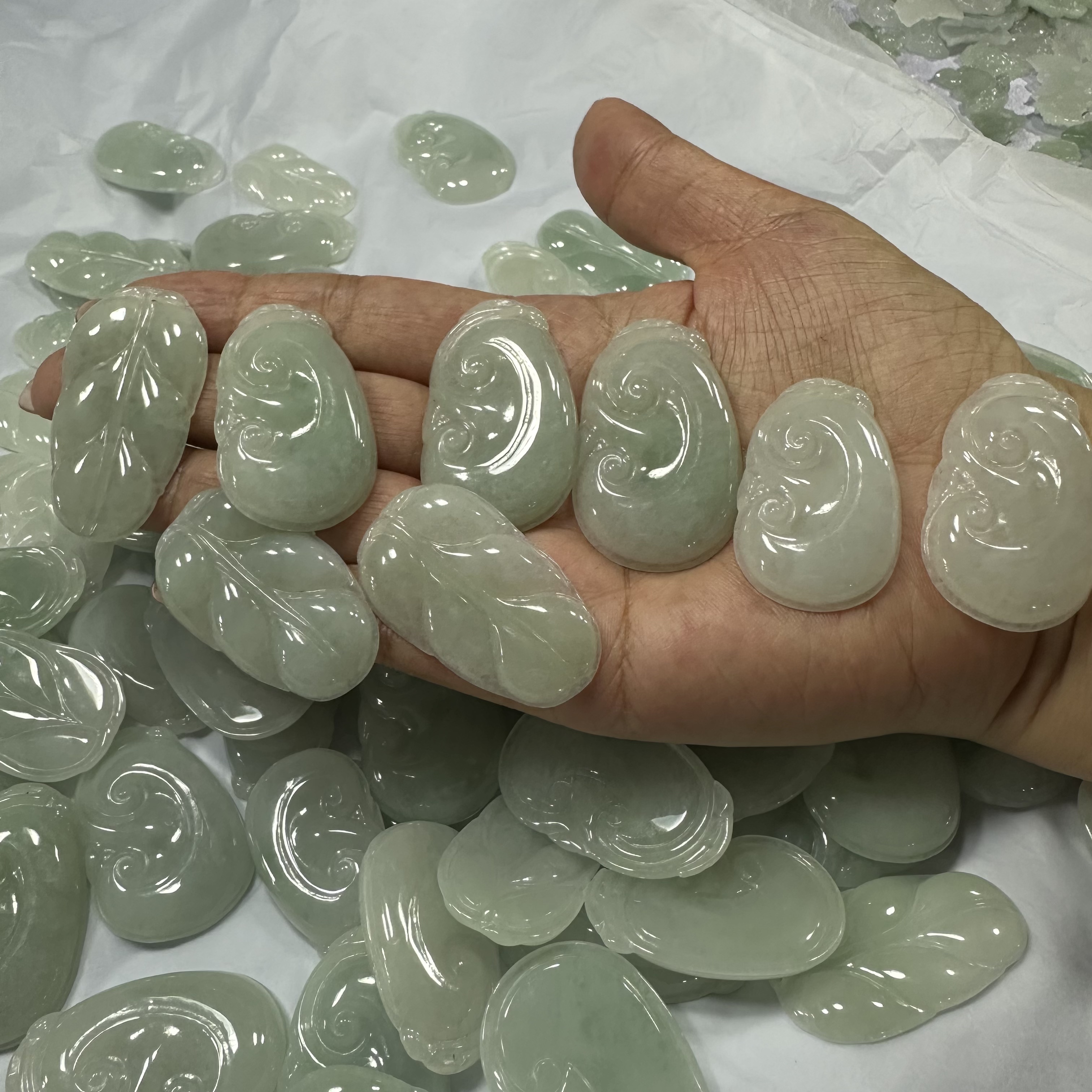 天然A货翡翠如意树叶吊坠-c306-多样性发一