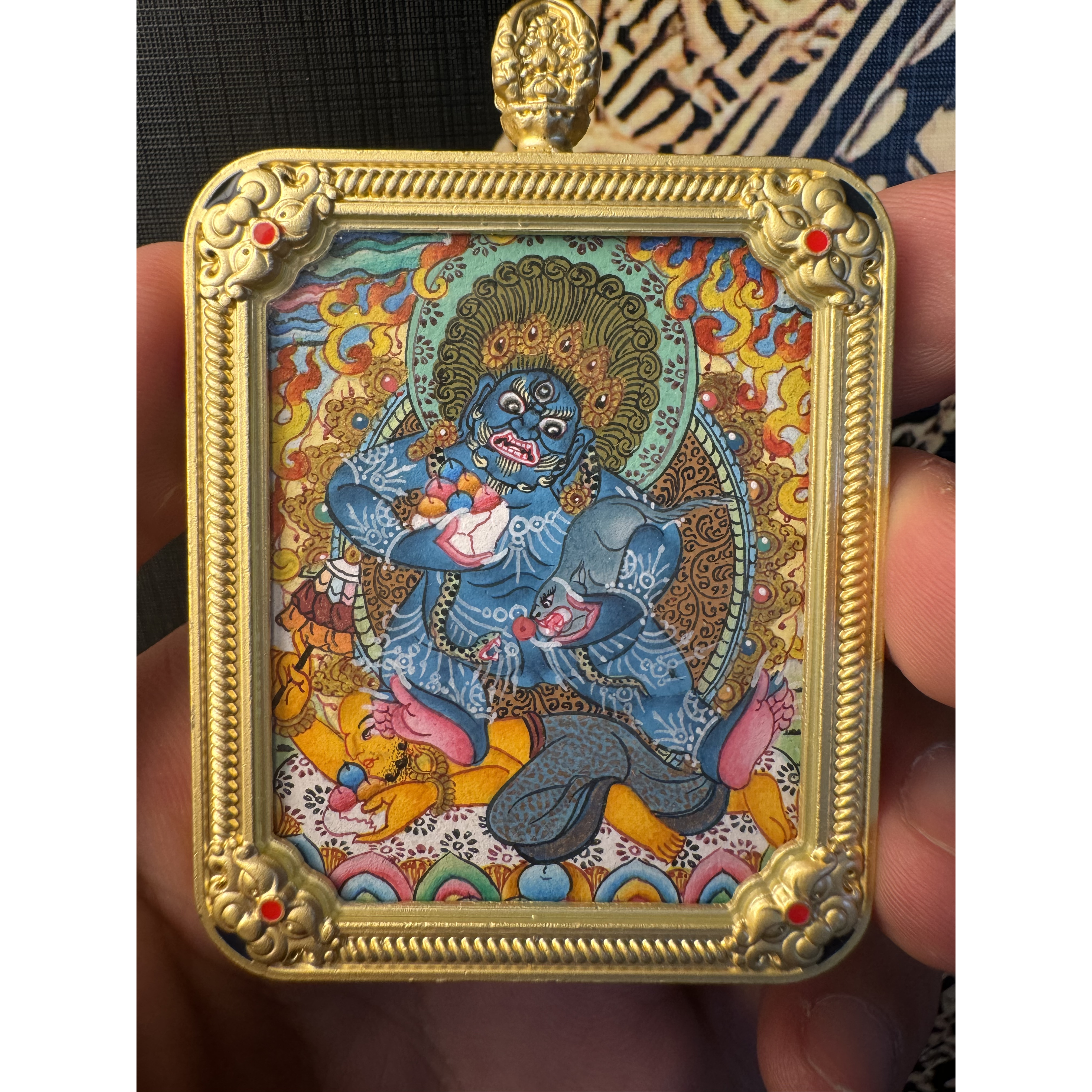 【藏物】【创业】黑财神手绘唐卡藏卡大昭寺直发收藏级画师工艺