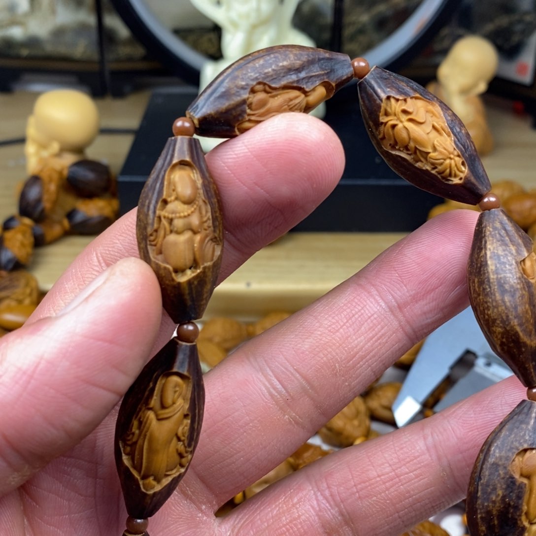 橄榄核手串/手链橄榄核雕刻工艺手串7