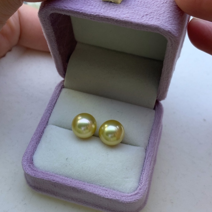 18K金镶嵌耳饰海水珍珠