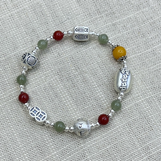 足银手链 5855-足银钱多多多宝手链10mm