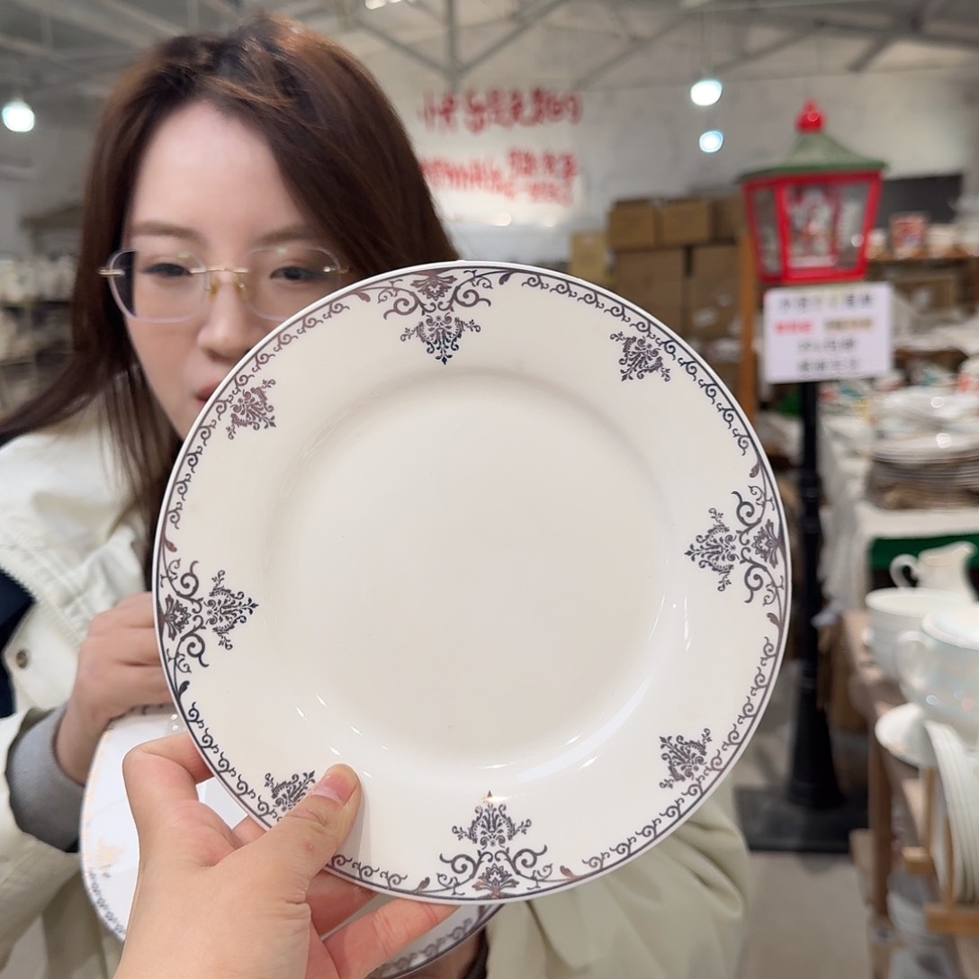 瓷骨瓷7.5英寸平盘19cm一2个外贸骨瓷