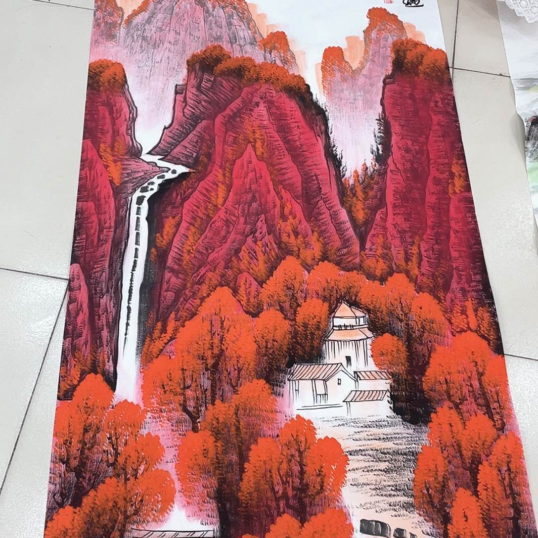 国画纯手绘的花鸟山水