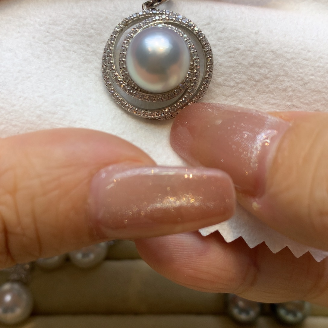 颈饰银S925镶嵌海水珍珠