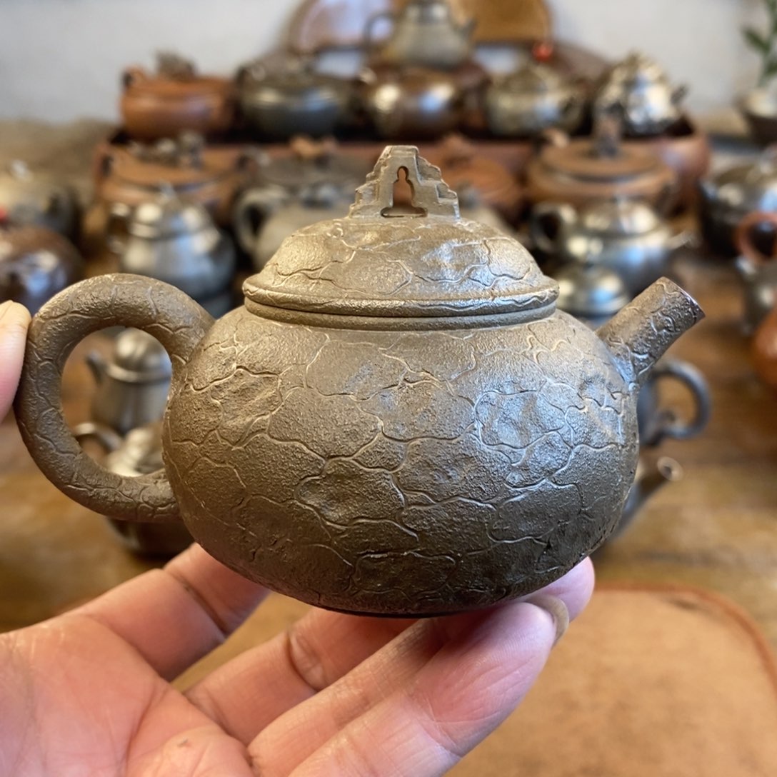 仿生壶120cc内推球孔柴烧壶