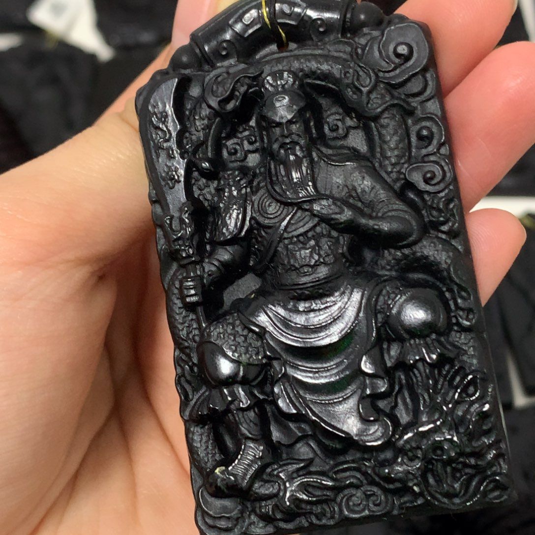 天然缅甸a货钢琴黑挂件