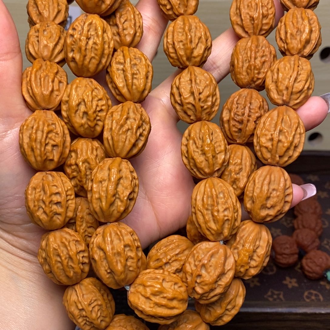 文玩核桃手串54颗八棱小枣脖挂