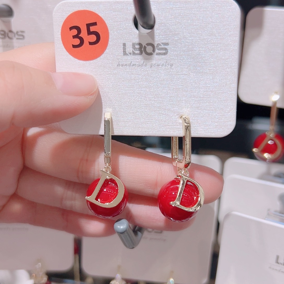 锆石纯铜合金耳环