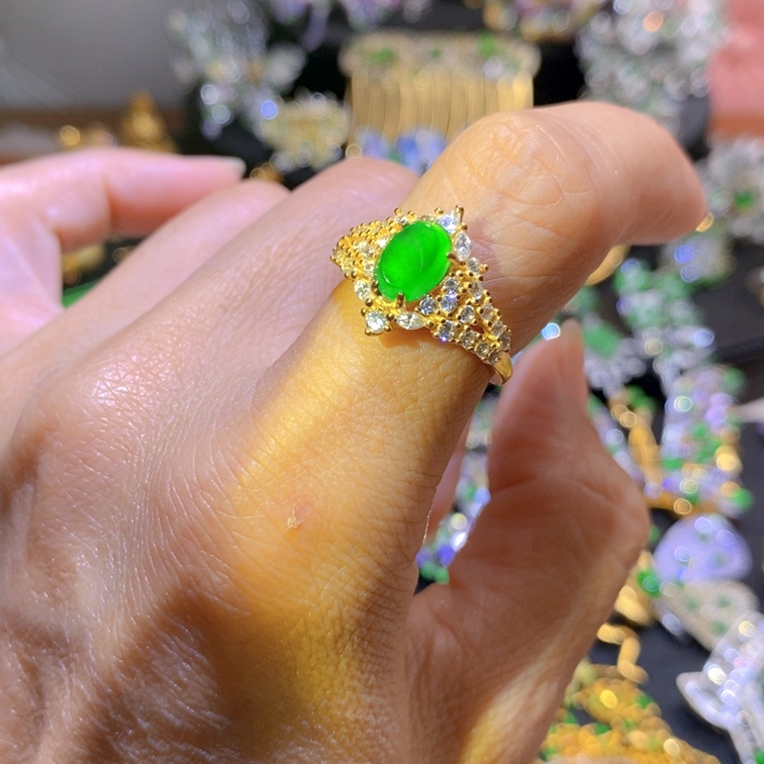 吊坠(不含链)银S925镶嵌翡翠