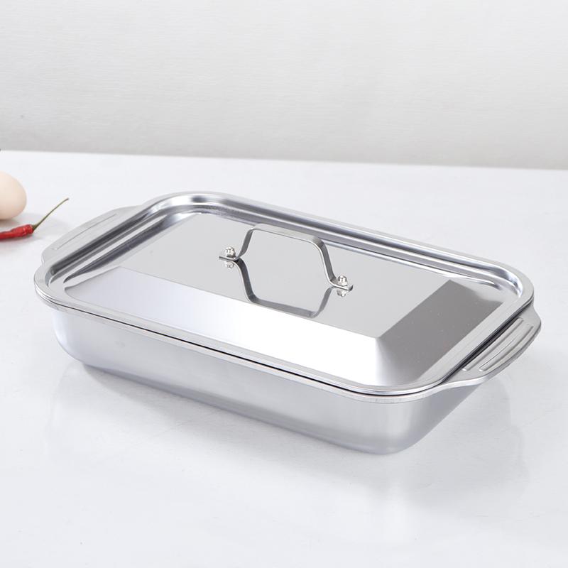 [长41*宽24*高7.5]316L不锈钢带盖烤鱼盘XZC-BT潘