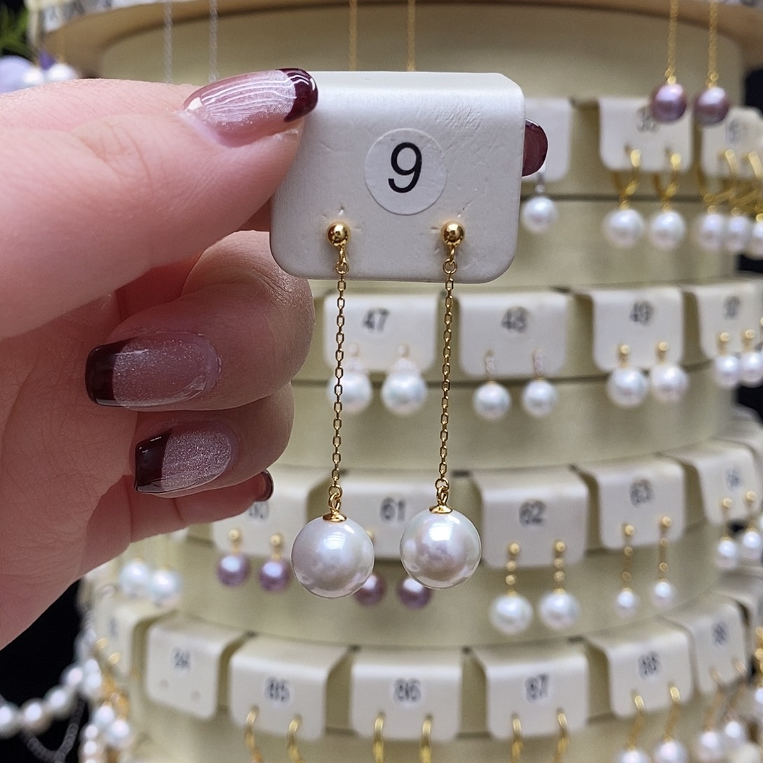 淡水珍珠耳饰银S925镶嵌