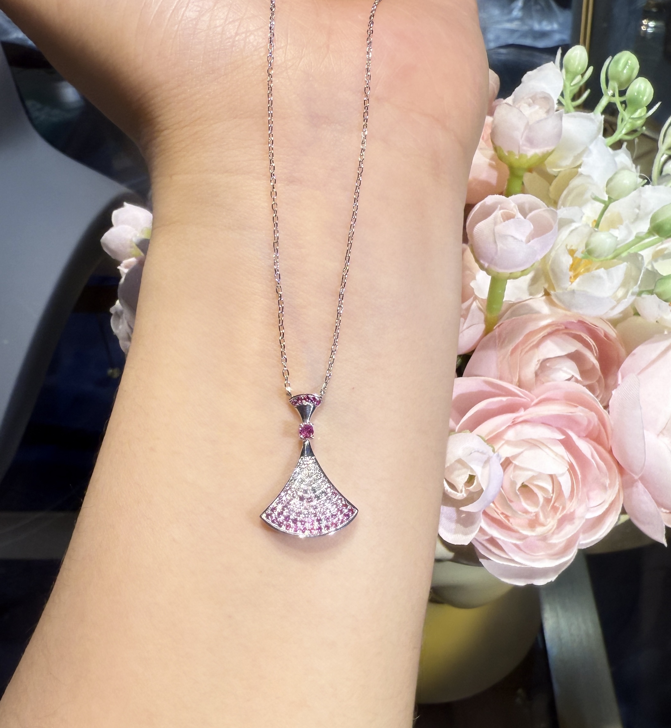 【富恩珠宝】0527重金  P粉裙子项链  ZSXL