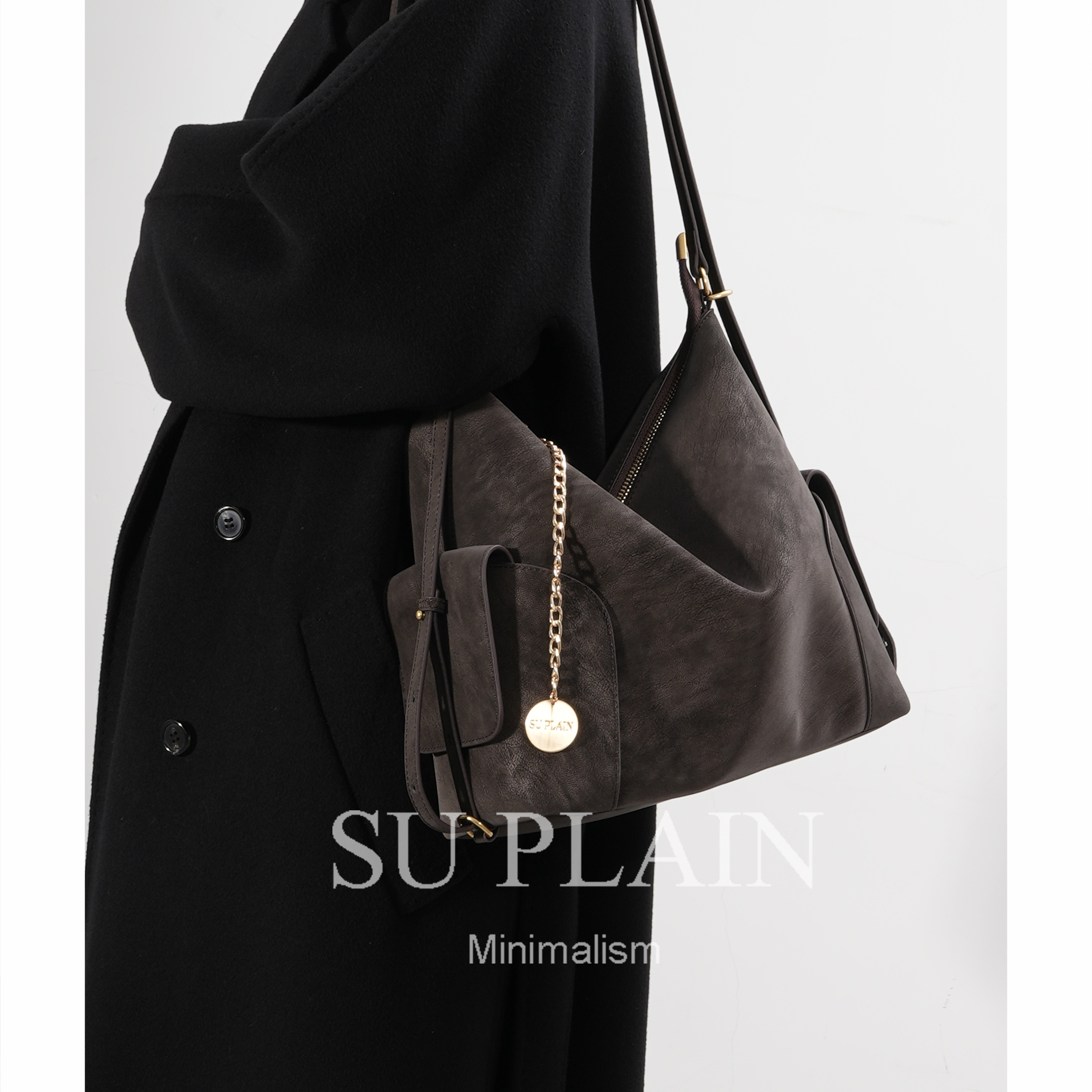 SUPLAIN/SUPLAIN真皮牛皮托特包双肩包高级复古单肩斜跨女包