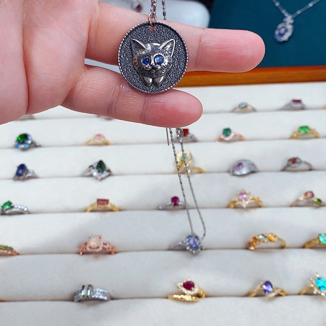 月光石颈饰银S925镶嵌