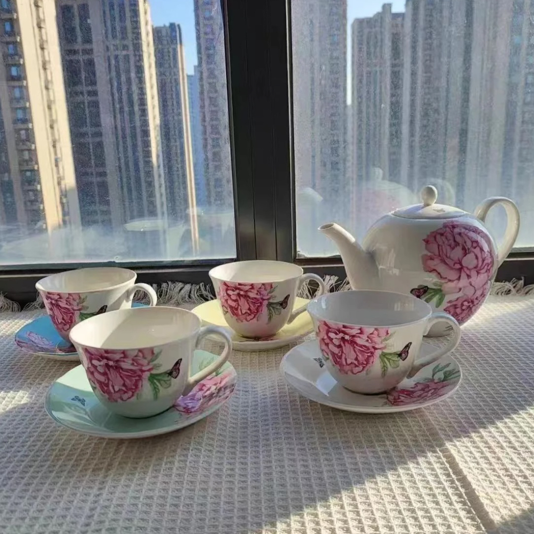 英国阿尔伯特御用陶瓷套装马克杯四个花色