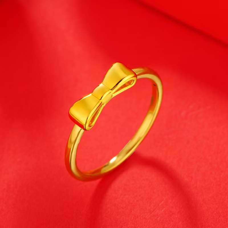 【小云专享】足金999饰品 蝴蝶结戒指#21 0.5 GP
