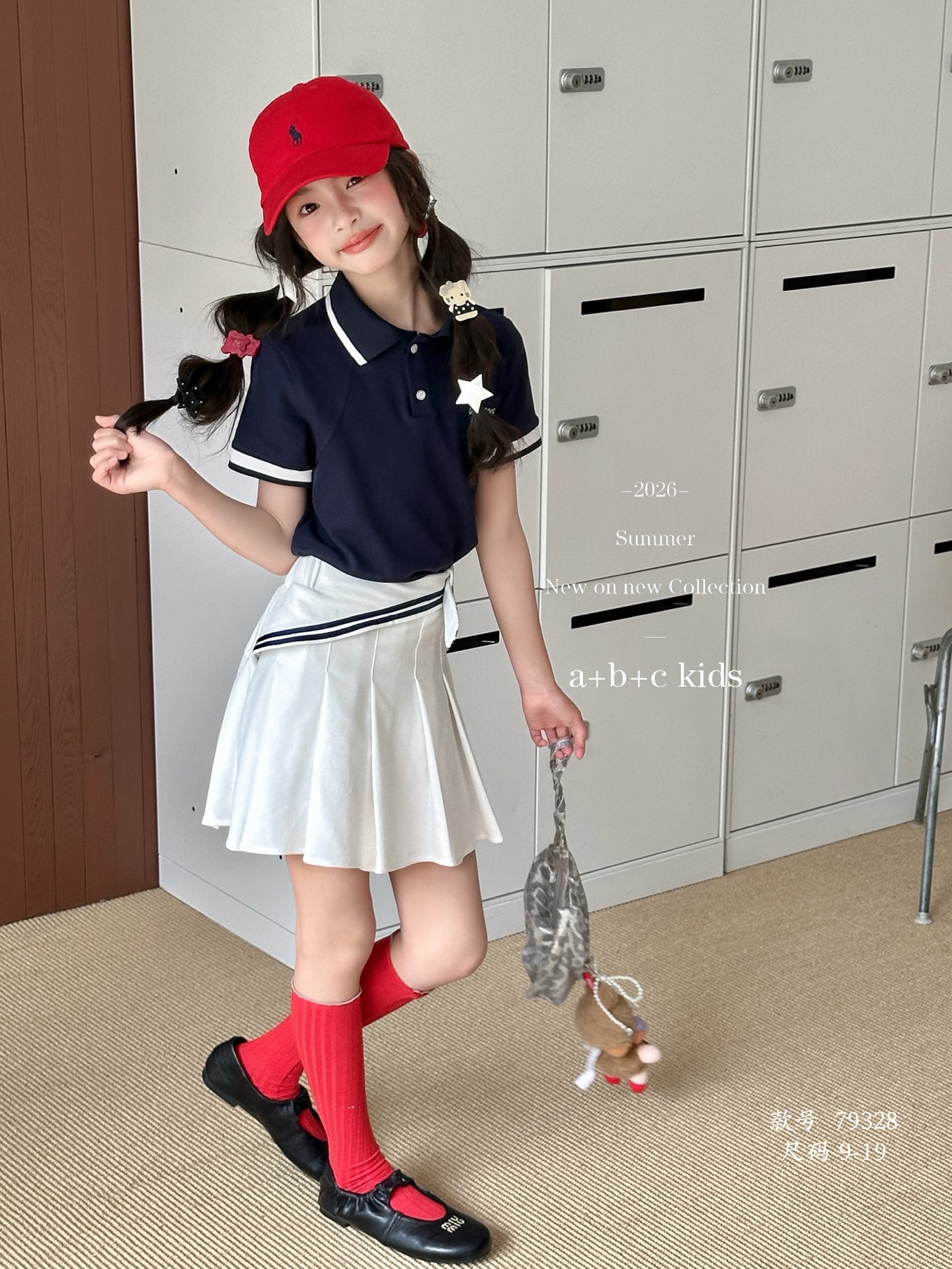 【高尔夫女孩套装】韩国童装洋气夏季polo运动学院风套装35033