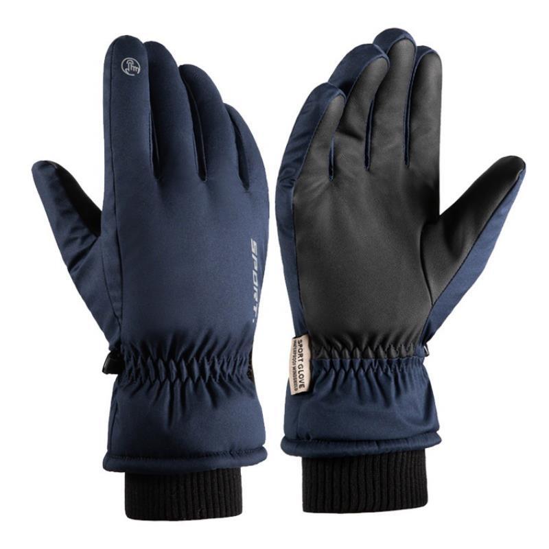 冬季加厚滑雪手套骑车男款加绒加厚特厚防水防风触屏保暖手套男