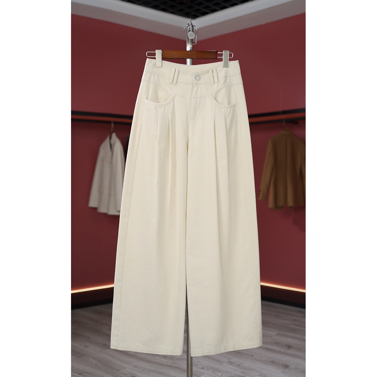 85051秋冬新款高腰显瘦直筒裤休闲裤