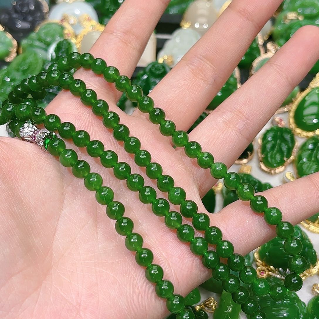 和田玉（碧玉）项链未镶嵌