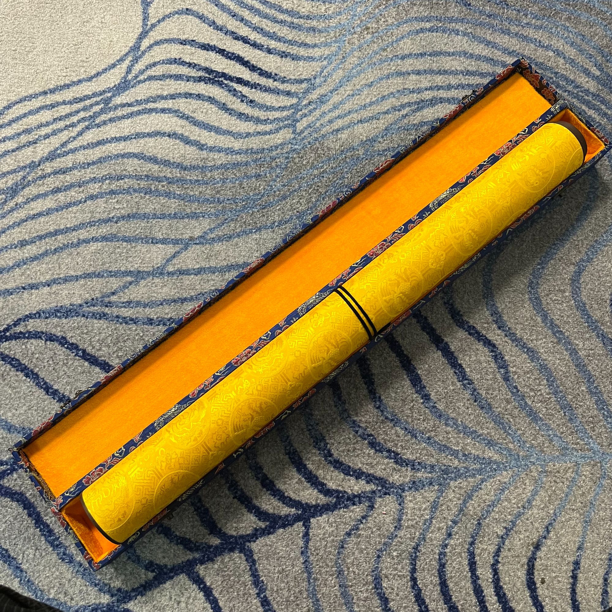 齐振家亲笔手绘手写【前程似锦】700X70cm手卷送锦礼盒锦袋收藏送礼