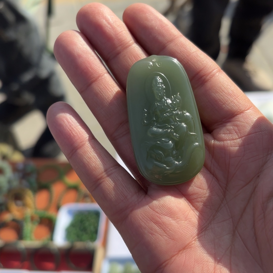 和田玉普贤菩萨定制不退换未镶嵌