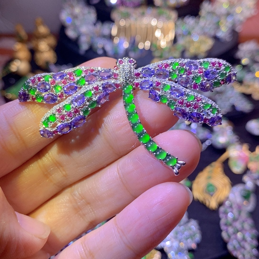 翡翠银S925镶嵌项圈天然