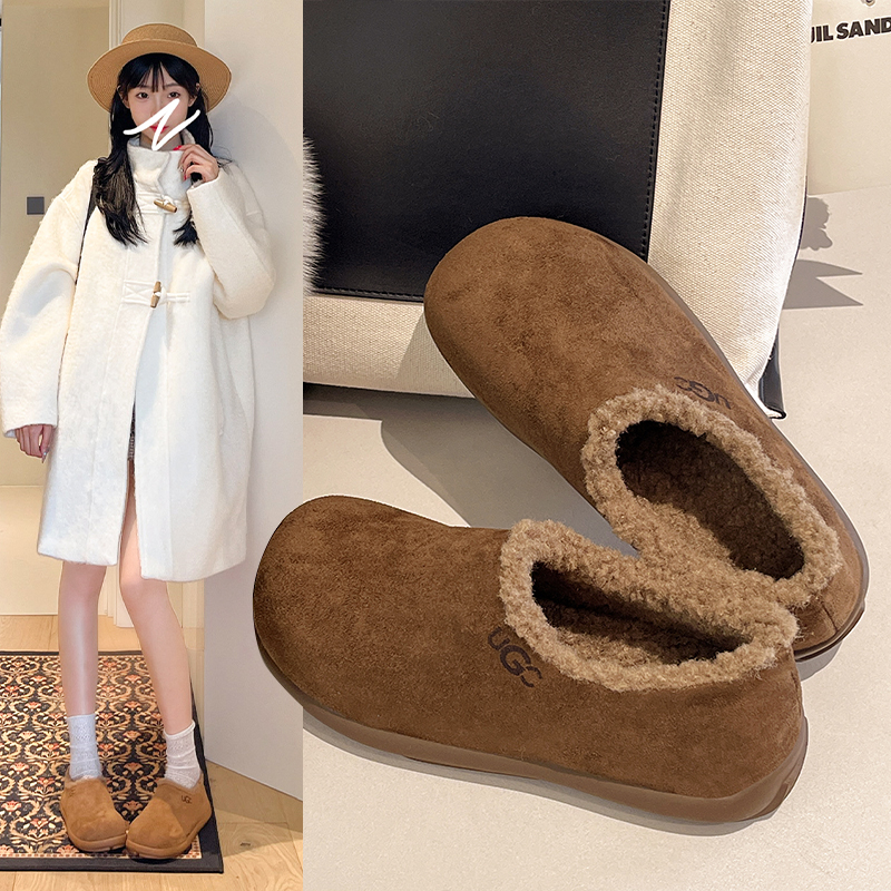 小土豆全包加绒保暖勃肯鞋女2025秋冬新款加厚皮毛一体防滑雪地靴