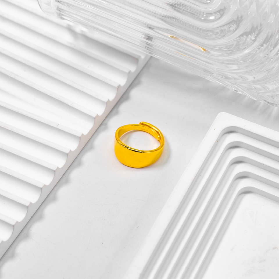 足银戒指 亮面大肚戒