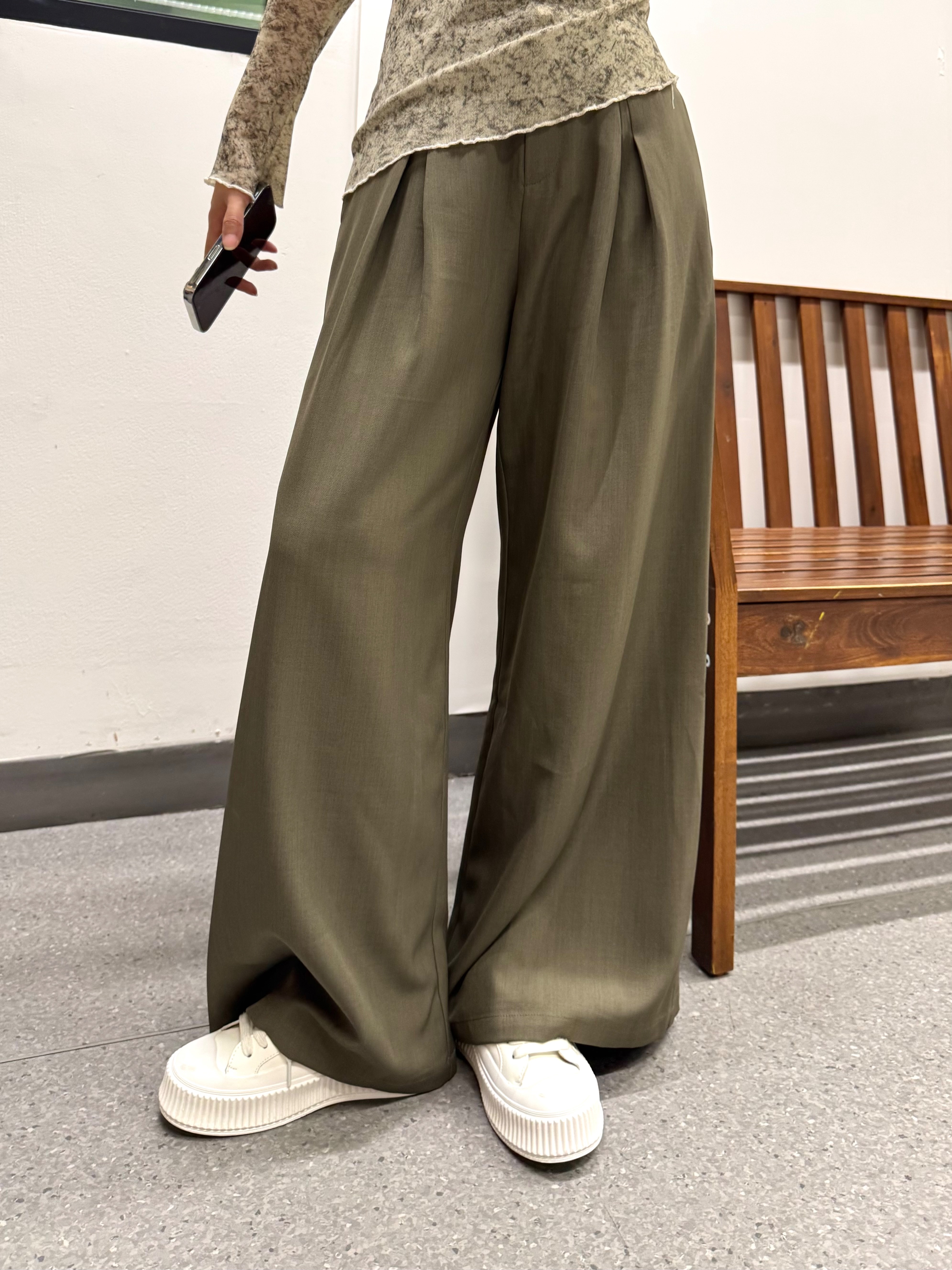 婷姐私服2025秋季新款高腰宽松慵懒阔腿休闲复古百搭时尚裤 8025