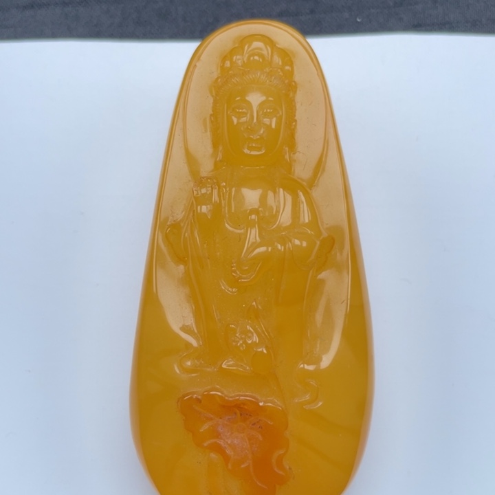 裸石蜜蜡未镶嵌蜜蜡观音吊坠重44.8