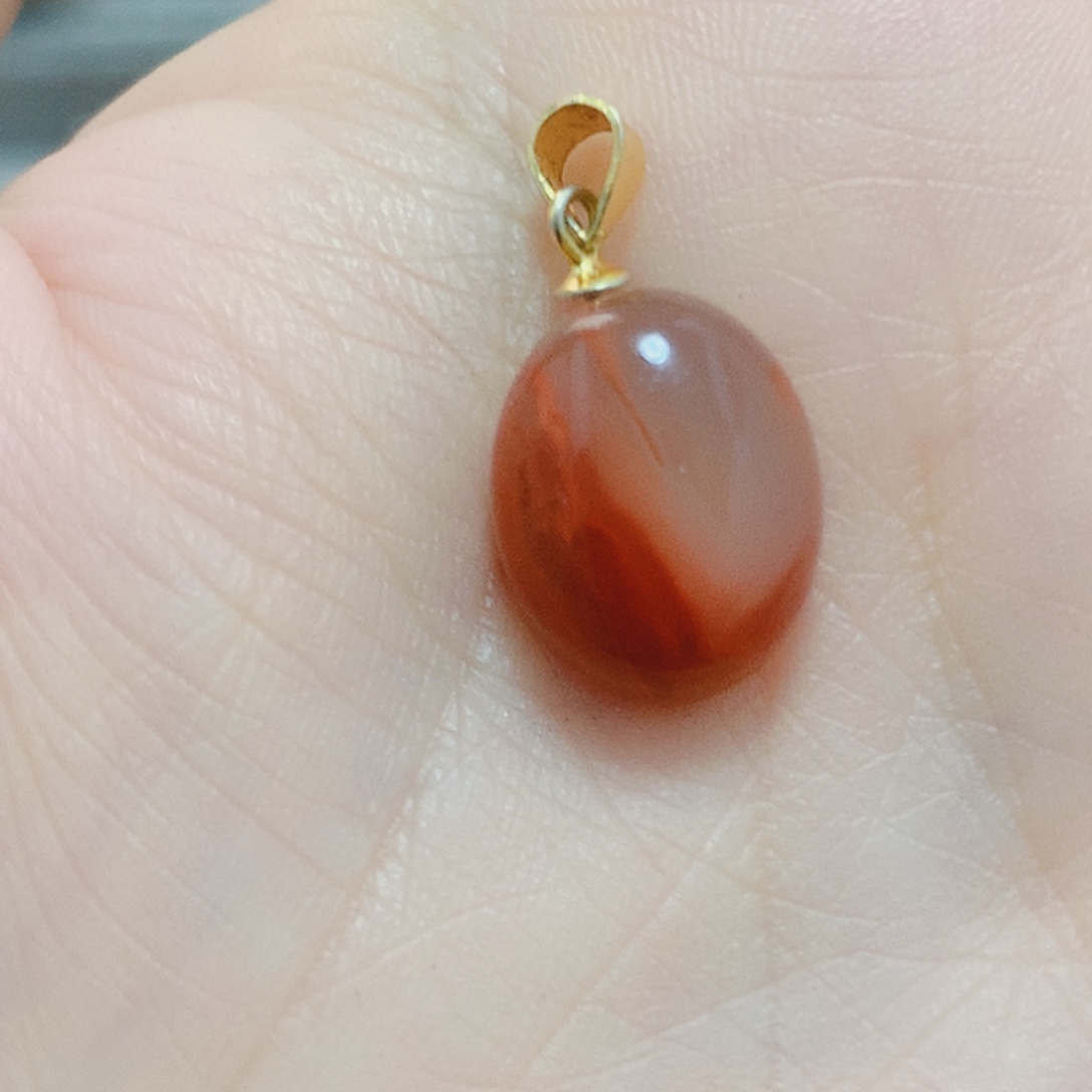 南红玛瑙银S925镶嵌吊坠(不含链)