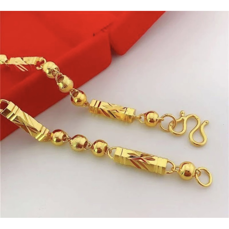 合金项链 合金项链霸气【六角柱项链】男士百搭个性金色光面精美