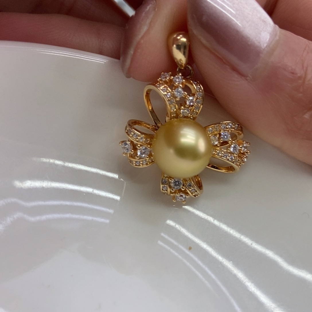 海水珍珠吊坠(不含链)银S925镶嵌