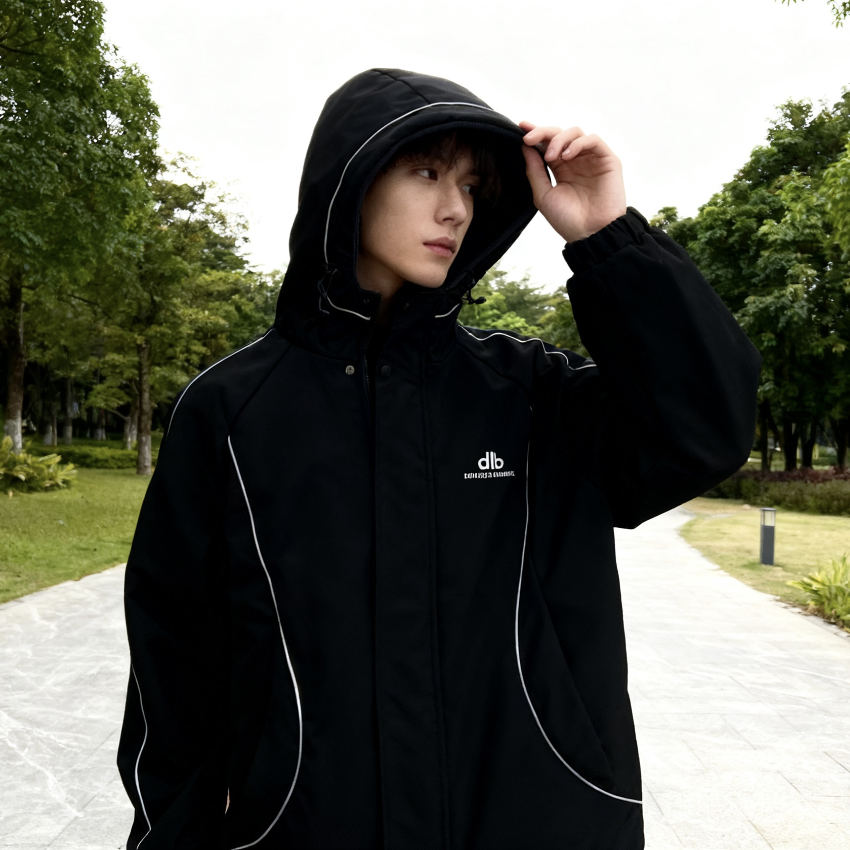 男童字母AIIA印花卡绳款两面穿棉外套 89937（160-190）