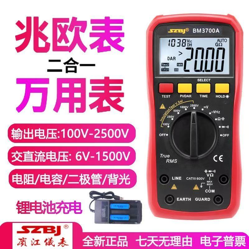 滨江数字万用表兆欧表二合一1000V/2500V锂电充电绝缘电阻测试仪
