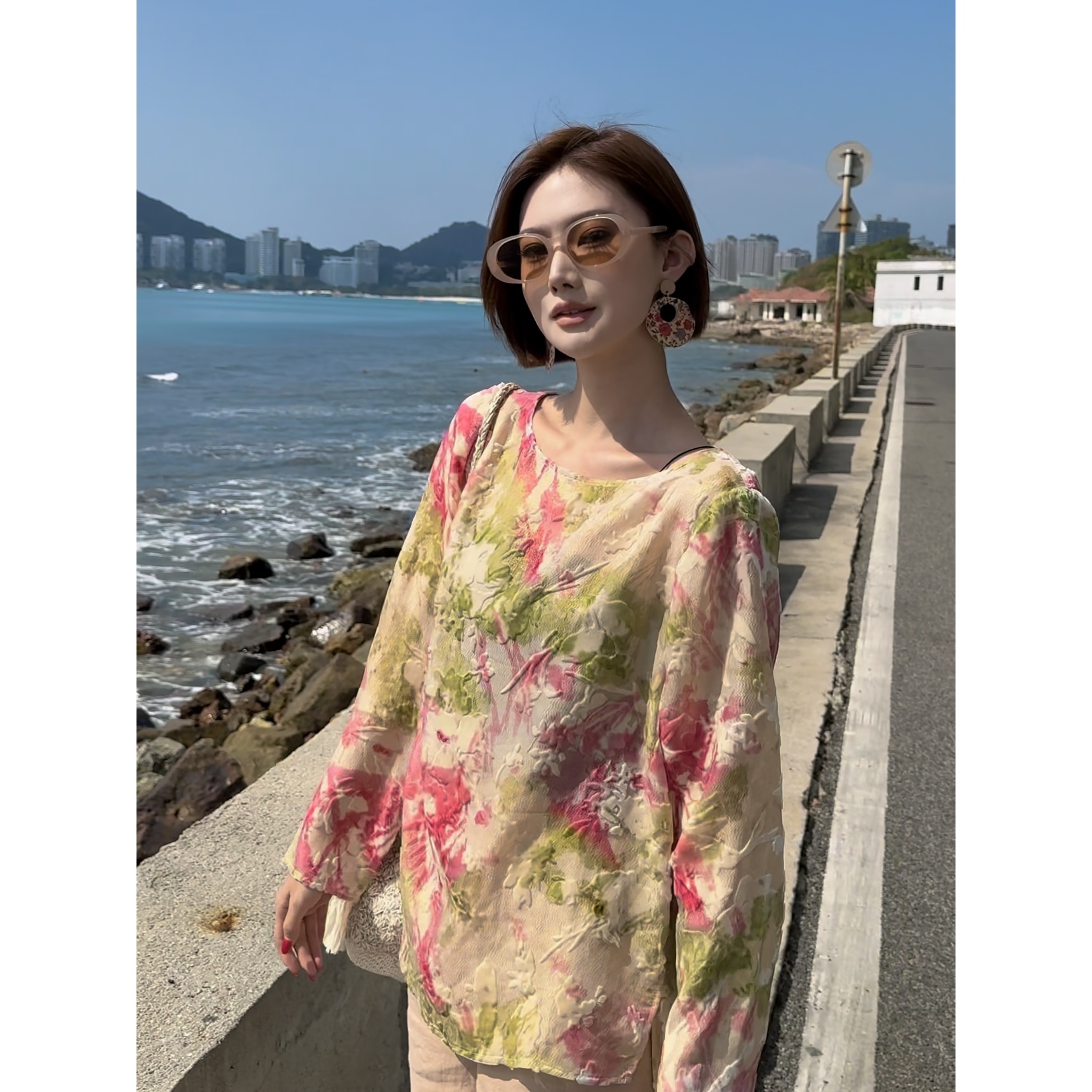 ViniFF薇妮｜2025S/S 早春新款 圆领长袖衬衫WA5CC027