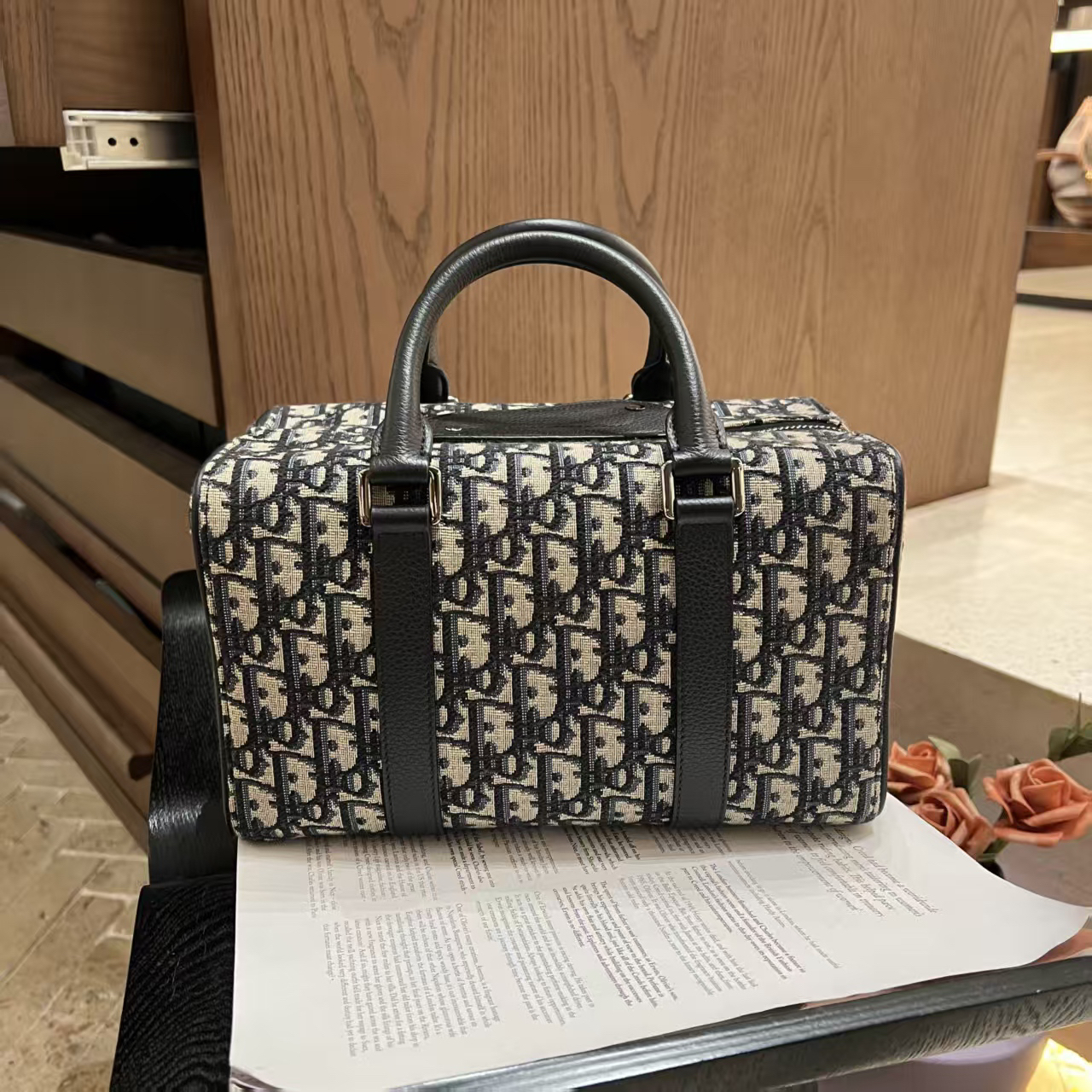 99新 DIOR/迪奥 老花波士顿 斜挎包 39326686