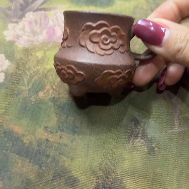 强***活绿泥宜杨紫砂祥云主人杯