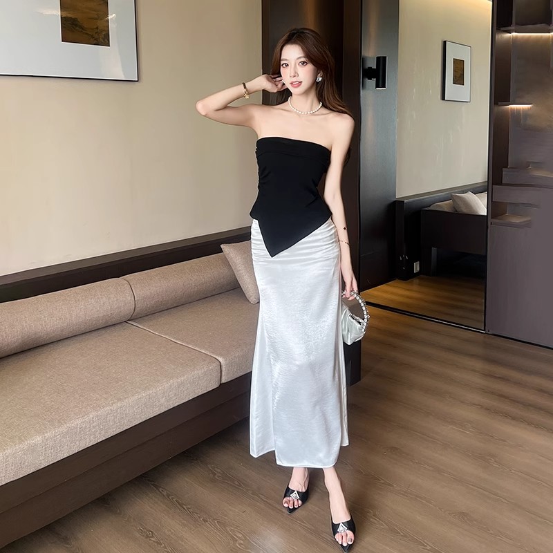 性感辣妹套装女2025夏季新款高级感纯欲抹胸上衣显瘦半身裙两件套