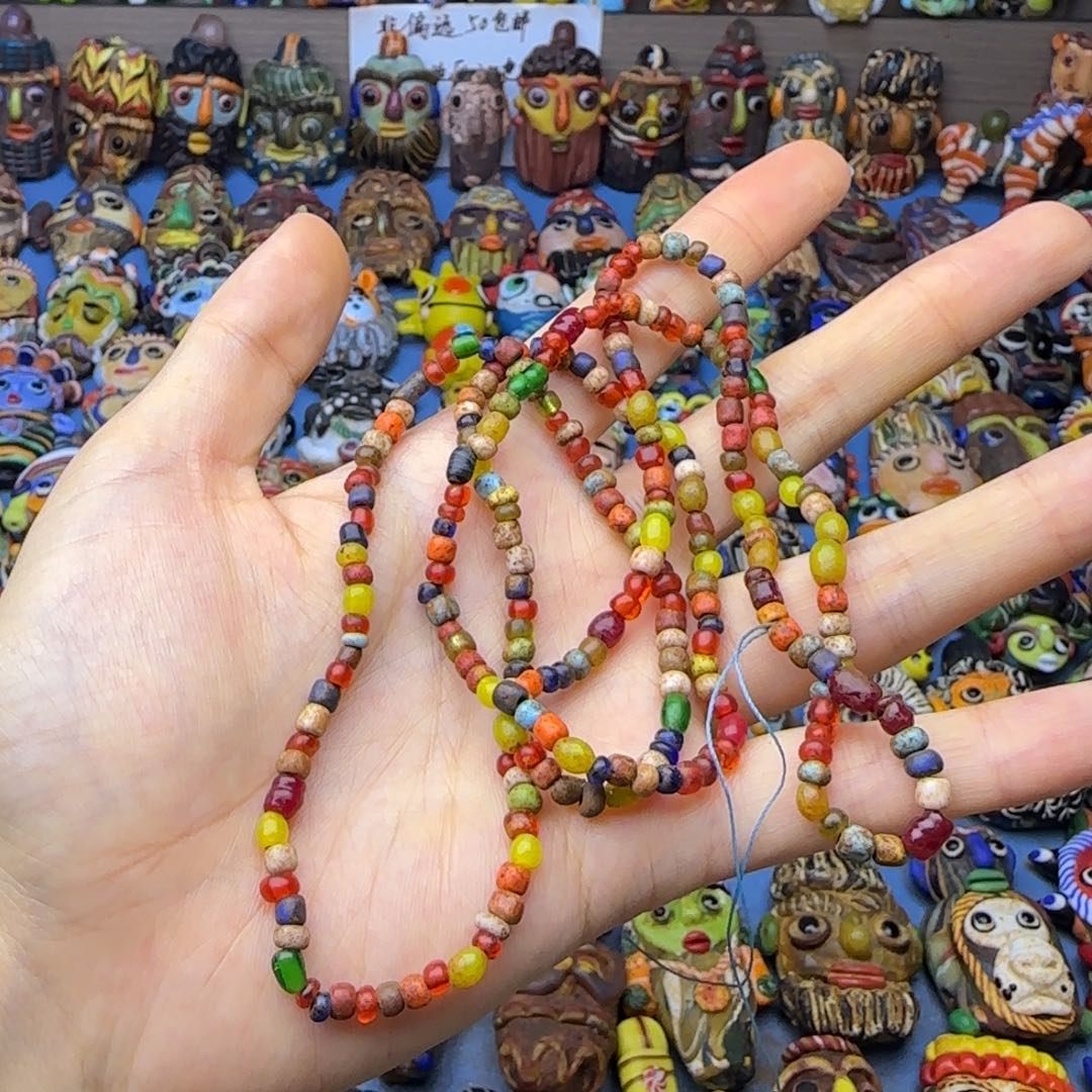 琉璃非金属玻璃颈饰老链子一条