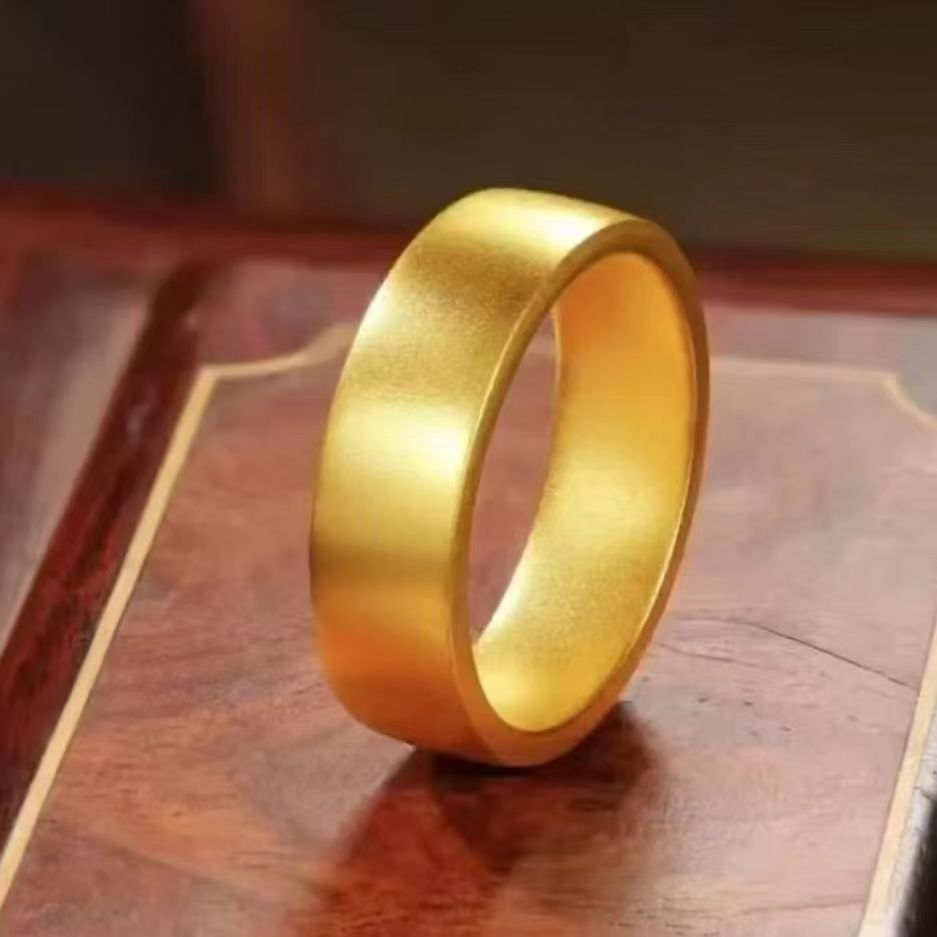 【王总】足金999磨砂平板戒指