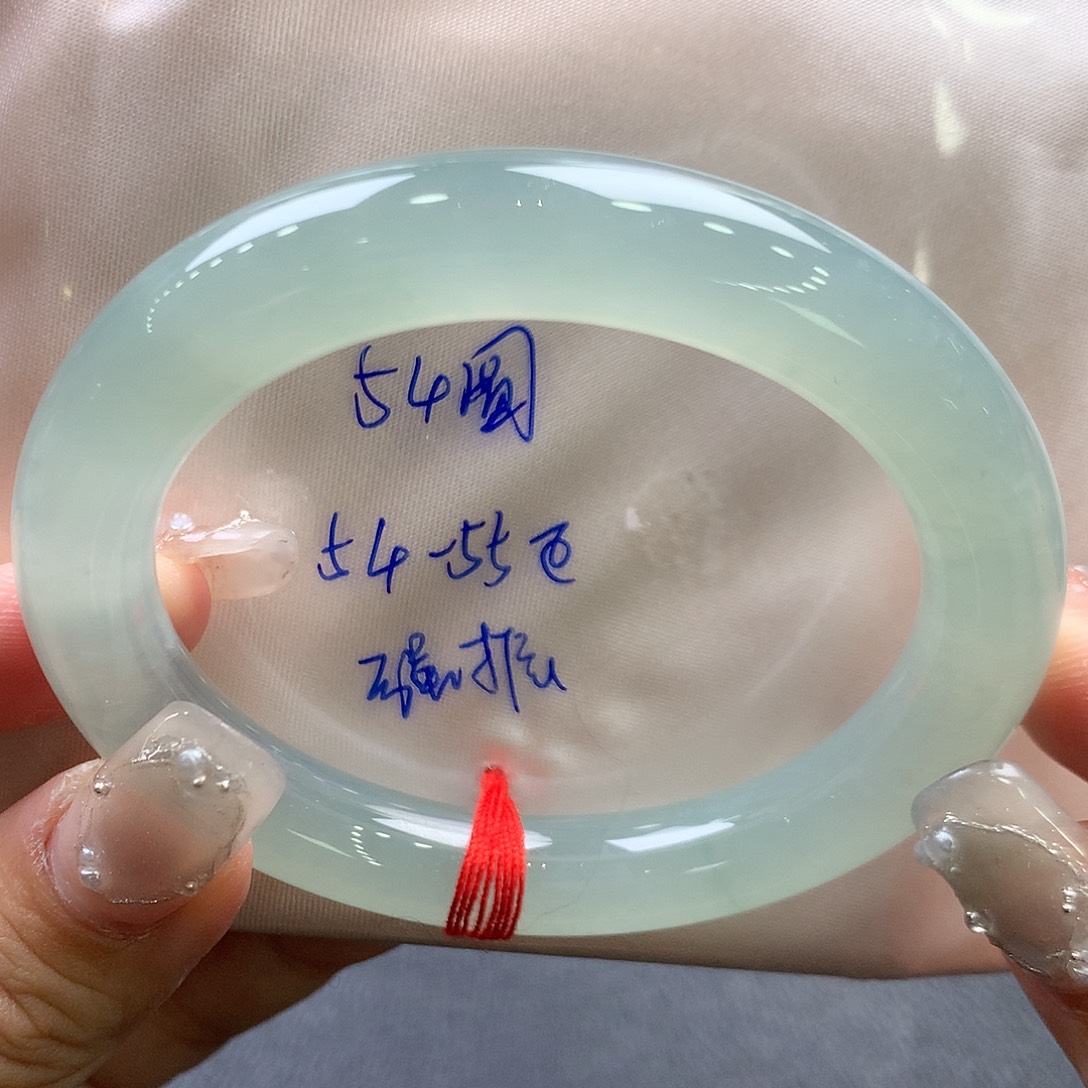翡翠未镶嵌手镯54圆条