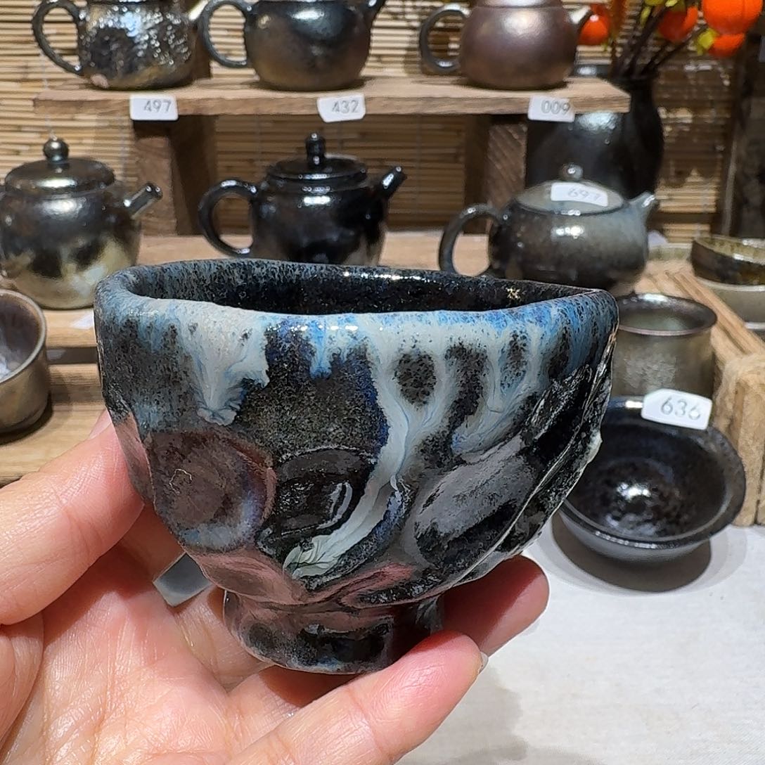 用***8壶建水紫陶紫泥柴烧杯